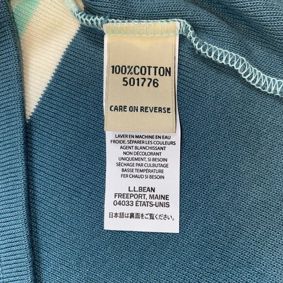 LL Bean Cotton Knit Sweater Sz S Women’s 3/4 Sleeve Boat Neck Stripes #501776 - Picture 8 of 11